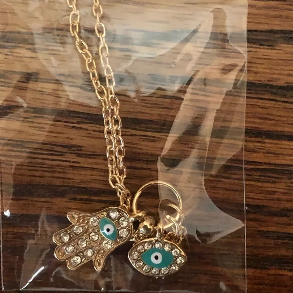Necklace Hamsa Evil Eye Zinc Alloy Cute Versatile